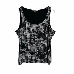 🟢Peter Nygard Top Tank Black Jersey Sequins XL